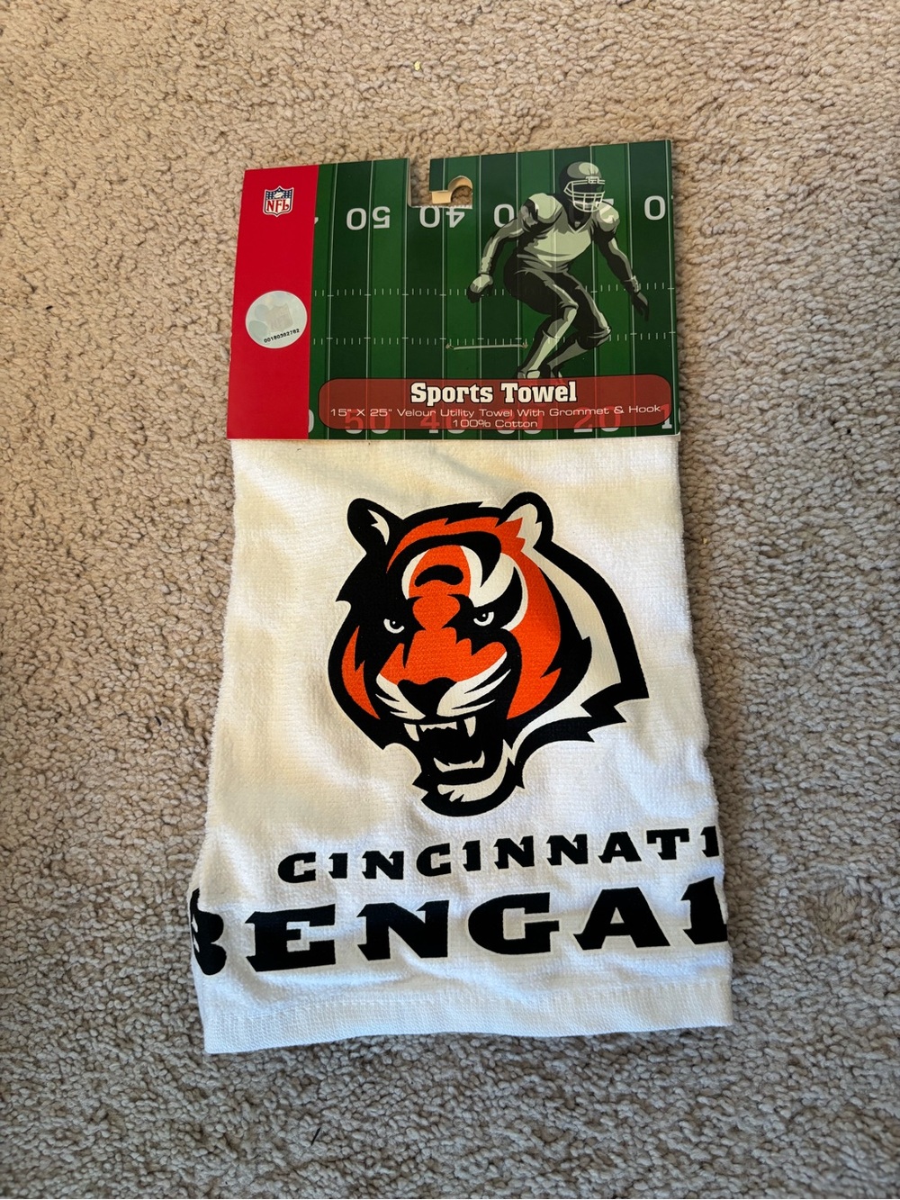 Vintage NFL Cincinnati Bengals White, Orange & Black Sports Towel